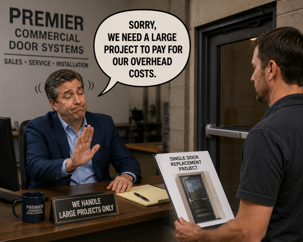 Infographic: Why large contractors refuse small door replacement jobs in Orange County